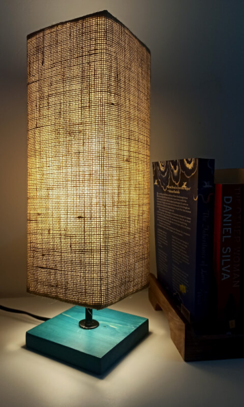 Square wooden deals lamp